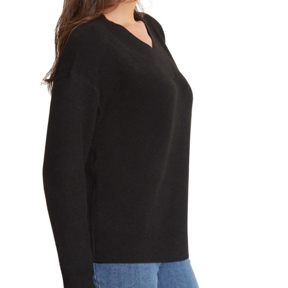 Nine-West Anthracite Black V-Neck Pull Over Sweater X-Small NWT - Picture 3 of 8